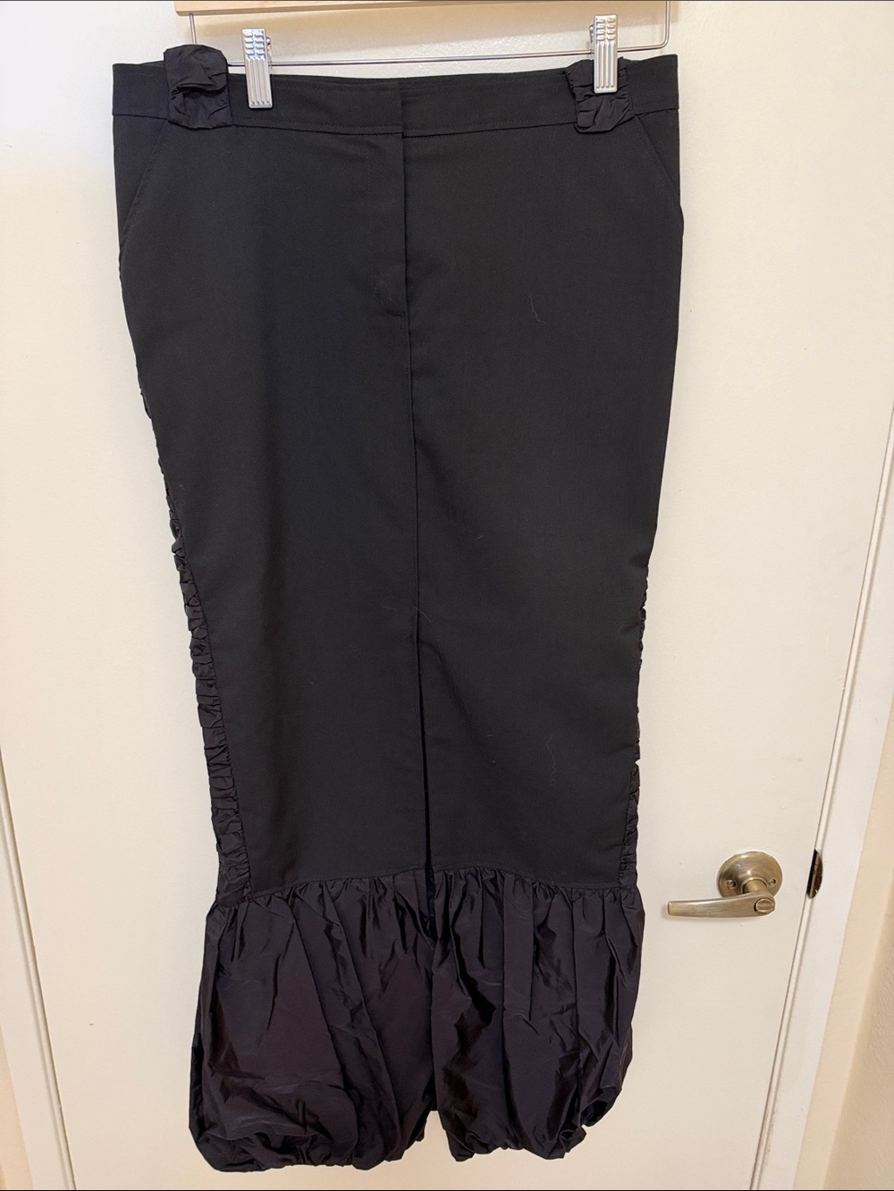 Emporio Armani Black Maxi Skirt with Ruffle Hem